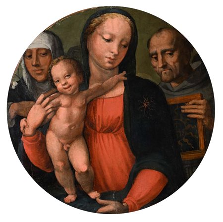 Bartolomeo di David (attribuito a) (Siena 1482 - 1545/46) Madonna col...
