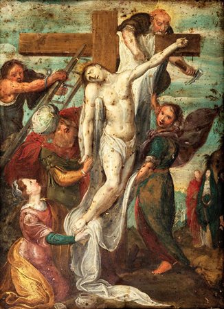 Frans Francken III (attribuito a) (Anversa 1607 - Anversa 1667) Deposizione...