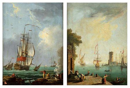 Lacroix de Marseille (Marsiglia 1700 - Berlino 1779/82) Coppia di vedute...