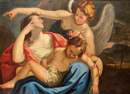 Paolo de Matteis (attribuito a) (Piano Vetrale 1662 - Napoli 1728) Agar nel...