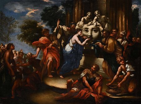 Michele Rocca (Parma 1671 - Parma 1751) Bocca della verità olio su tela cm...