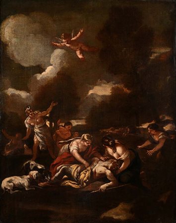 Pittore del XVIII secolo Diana e Atteone olio su tela cm 95x76 - con cornice...