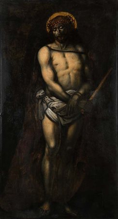 Pittore del XVII secolo Ecce Homo olio su tela cm 191x105