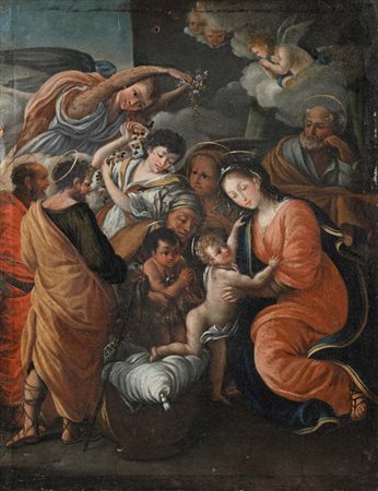 Pittore del XVIII secolo Madonna col Bambino, Santa Elisabetta, San...