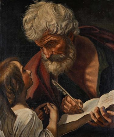 Guido Reni (copia da) (Bologna 1575 - Bologna 1642) San Matteo e l'angelo...