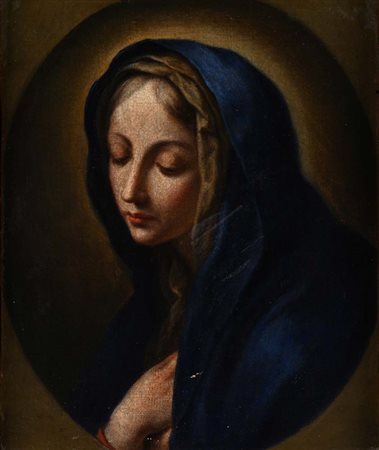 Pittore senese del XVIII secolo Vergine in contemplazione Olio su tela cm...
