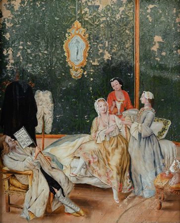 Pietro Longhi (bottega di) (Venezia 1701 - Venezia 1785) Il risveglio della...