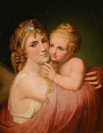 Scuola francese del XIX secolo Amore e psiche olio su tela cm 72x56 - in...