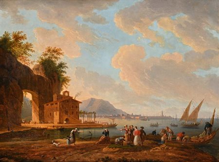 Claude Joseph Vernet (cerchia di) (Avignone 1714 - Parigi 1789) Veduta...