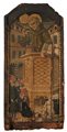 Pittore ligure del XV secolo Predica di San Bernardino da Siena tempera su...
