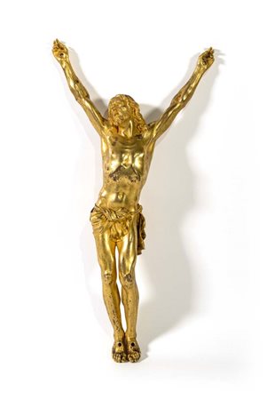 Christus Triumphans in bronzo dorato, XVIII secolo cm 39x18 - la figura cm 35...