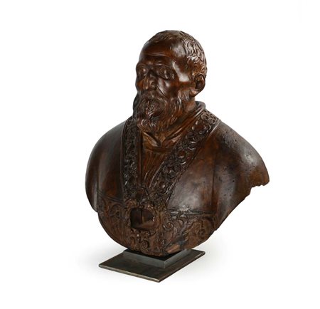 Busto reliquiario di San Filippo Neri cm 55,5x54x27 Restauro ottocentesco...