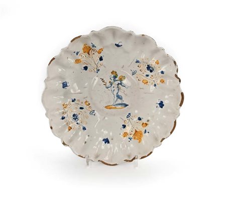 Crespina in maiolica compendiaria, Italia centrale, XVII secolo cm 6,5x26 con...