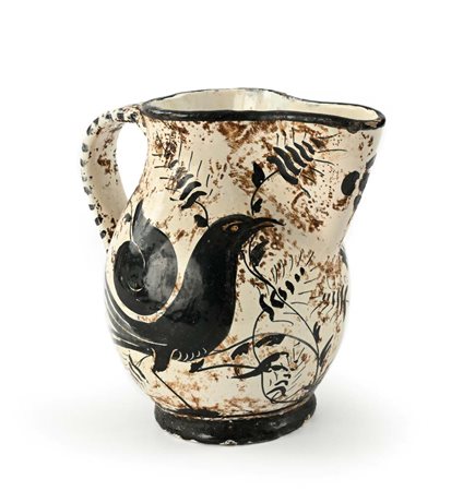 Boccale "panata" in maiolica, Viterbo o Tuscia, XVI secolo altezza cm 17...