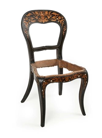 Sedia in palissandro con intarsi in legni di frutto, Firenze, Bottega di...
