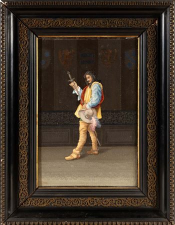 Moschettiere spadaccino cm 37x25 - in cornice cm 53x42 entro cornice in legno...