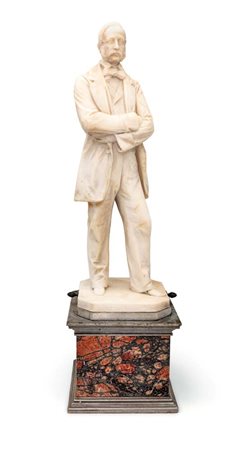 Ritratto di gentiluomo altezza cm 48 - la base cm 16x19x19 Figura maschile in...