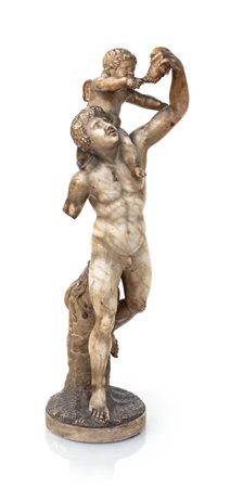 Bacco sorregge il giovane Cupido sulle spalle cm 65x18x20 Rotture e mancanze