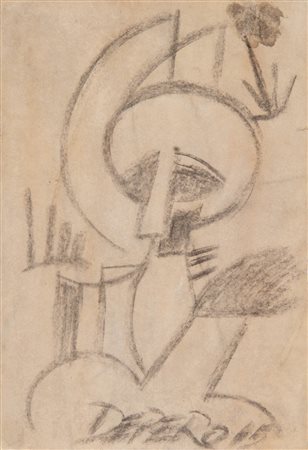 Fortunato Depero (Fondo 1892 - Rovereto 1960) Figura, 1915;Matita grassa su...