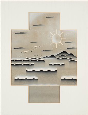 Ivanhoe Gambini (Busto Arsizio 1904 - 1992) Paesaggio invernale, Anni...