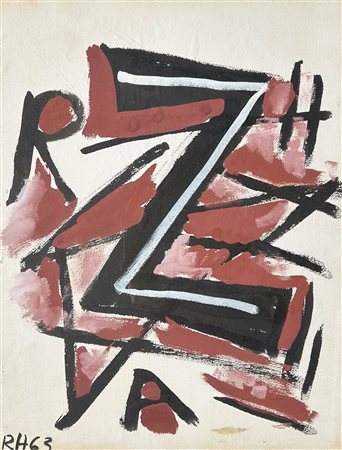 Raoul Hausman (Wien/Vienna 1886 - Limoges 1971) Senza titolo, 1963;Olio su...