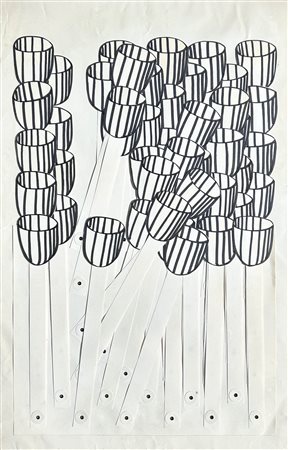 Miroslav Sutej (1936 - 2005) Senza titolo;Collage su carta, 86 x 56 cm, al...