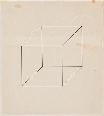 Sol LeWitt (Hartford 1928 - New York 2007) Cubo, 1982;China su cartoncino, 23...
