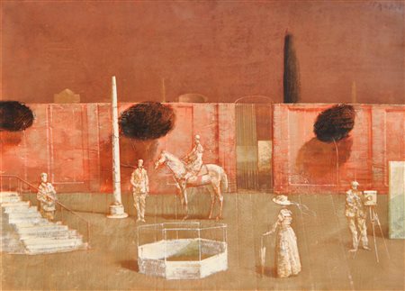 Vasilije Jordan (Zagreb/Zagabria 1934 - 2019) Domenica;Olio su tela, 65 x 90...