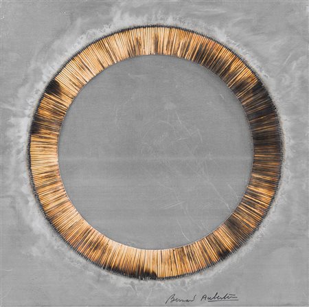 Bernard Aubertin (1934 - 2015) Dessin de feu 2;Fiammiferi bruciati su lastra...