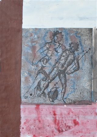 Walter Dahn (Krefeld 1954 - Köln/Colonia 2024) Senza titolo;Tecnica mista su...