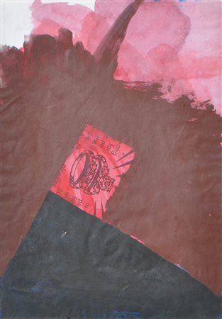 Walter Dahn (Krefeld 1954 - Köln/Colonia 2024) Senza titolo;Tecnica mista su...