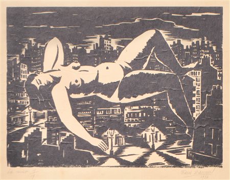 Frans Masereel (Blankenberge 1889 - Avignon 1972) La nuit, 1936;Xilografia,...