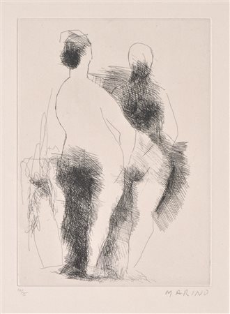 Marino Marini Due pomone, 1956;Acquaforte, 26 x 18,7 cm (lastra), 56 x 38 cm...