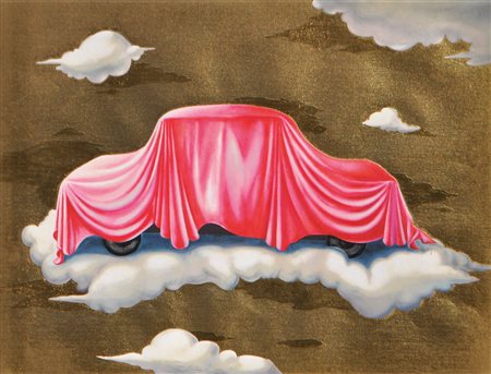 Milan Kunc (Prag/Praga 1944) Macchina nel cielo, 1991;Stampa su tela, 57,5 x...