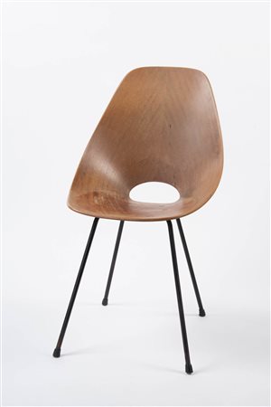 Vittorio Nobili Sedia modello "Medea", Anni ’50;Legno curvato, struttura in...