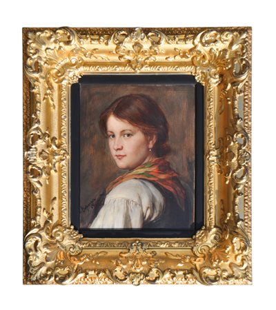 Franz von Defregger (Stronach, Osttirol 1837 - München 1921) Ragazza di...
