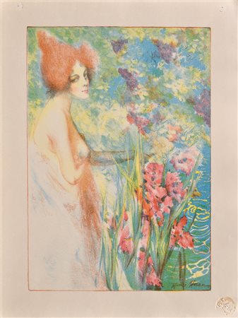 Henri Héran (i.e. Paul Herrmann 1864 - 1946) Fleur de Mai;Litografia a...