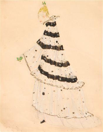 Max Snischek (Dürnkrut 1891 - Hinterbrühl 1968) Costume di moda, 1914;Tecnica...