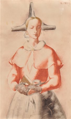 Rudolf Stolz (Bozen/Bolzano 1874 - Sexten/Sesto 1960) Donna in costume...