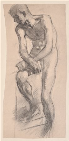 Ignaz Stolz (Bozen/Bolzano 1868 - Lana 1953) Nudo maschile seduto, 1920...