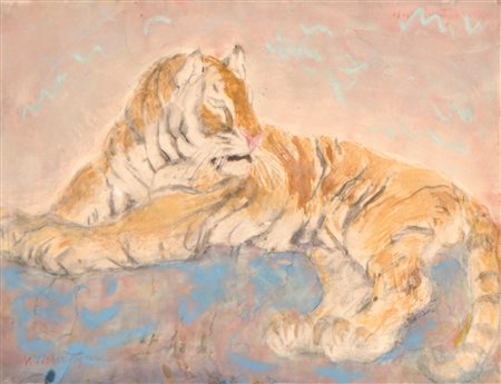 Hans Josef Weber-Tyrol (Schwaz 1874 - Meran/Merano 1957) Tigre a...