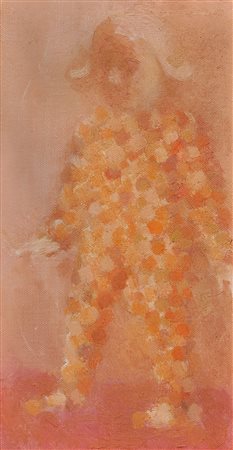 Norbert Drexel (Hohenems 1933) Arlecchino, 1975 ca.;Olio su tela, 26,5 x 14...