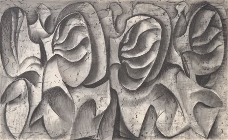 August Stimpfl (Imst 1924 - 2010) Angeli;Carboncino, 39 x 63 cm Firma, titolo...