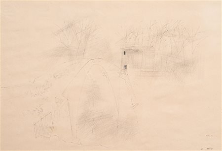 Paul Flora (Glurns/Glorenza 1922 - Innsbruck 2003) Il ponte, 1952;China, 33 x...