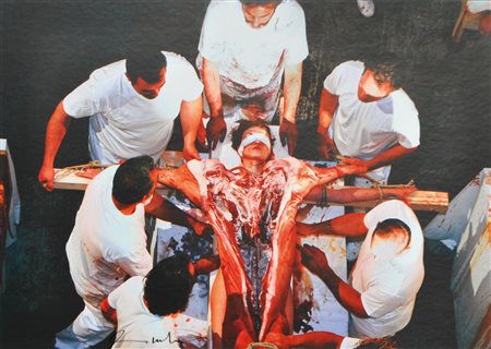 Hermann Nitsch (Wien/Vienna 1938 - Mistelbach 2022) 5 fotografie di una...