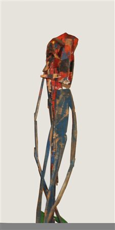 Arthur Kostner (Bozen/Bolzano 1954) Senza titolo;Legno dipinto, altezza 220 cm
