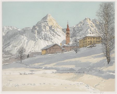 Hans Figura (Kikinda, Serbien/Serbia 1898 - Wien/Vienna 1978) Lermoos con la...