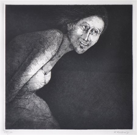 Karl Plattner Mals/Malles 1919 - Mailand/Milano 1986) Donna su sfondo nero,...