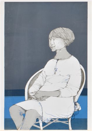 Karl Plattner Mals/Malles 1919 - Mailand/Milano 1986) Donna seduta,...