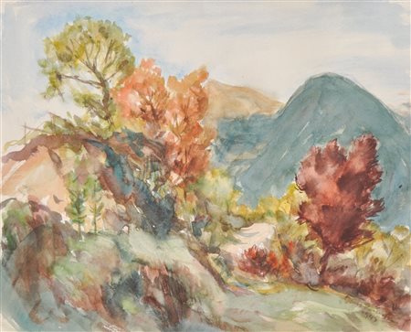 Hans Prünster (Riffian/Rifiano 1907 - Bozen/Bolzano 2005) Paesaggio autunnale...